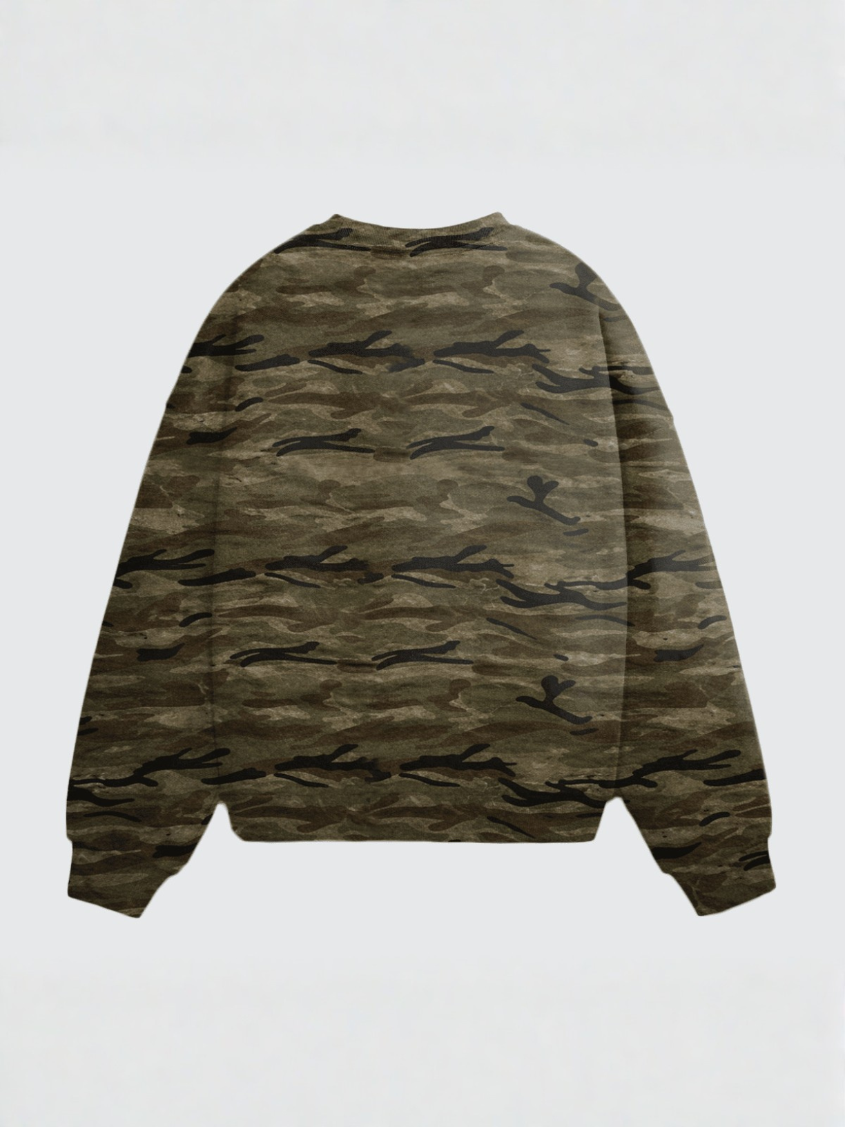 Camo oversized heavyweight crewneck sweatshirt by Apollo Moda, view 3