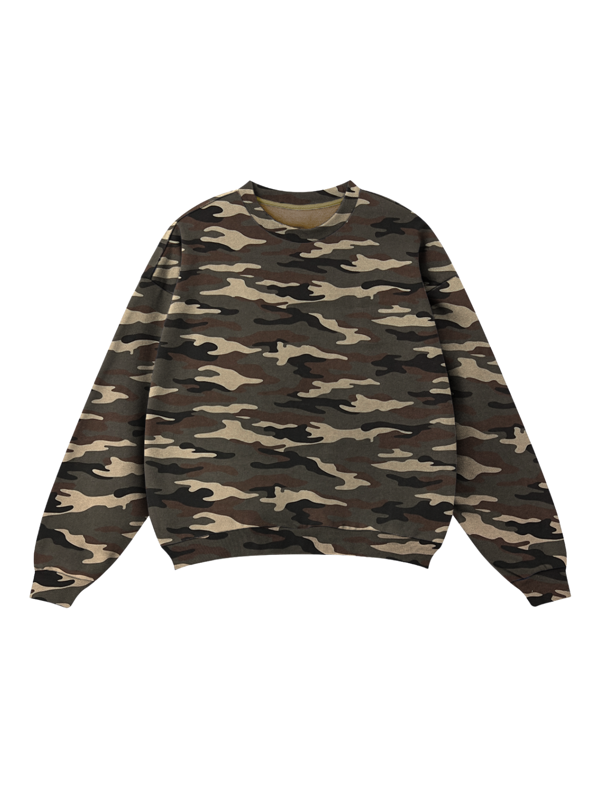 Camo print oversized crewneck sweatshirt by Apollo Moda, view 2