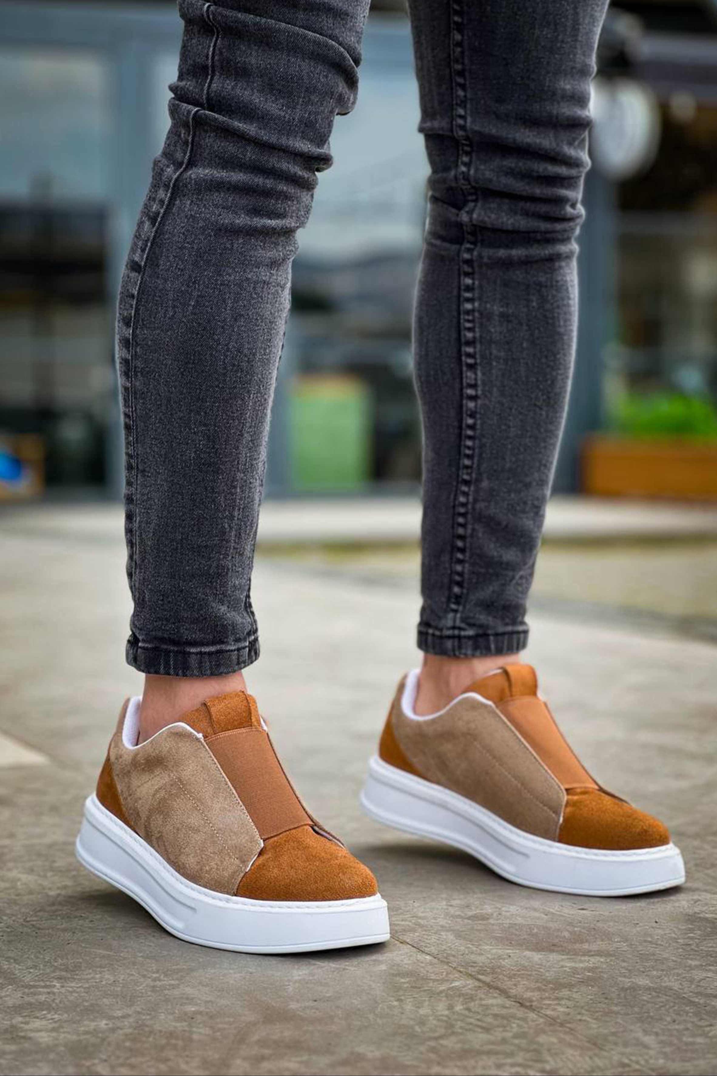 Izmir X-1 slip-on sneaker in brown by Apollo Moda, view 7