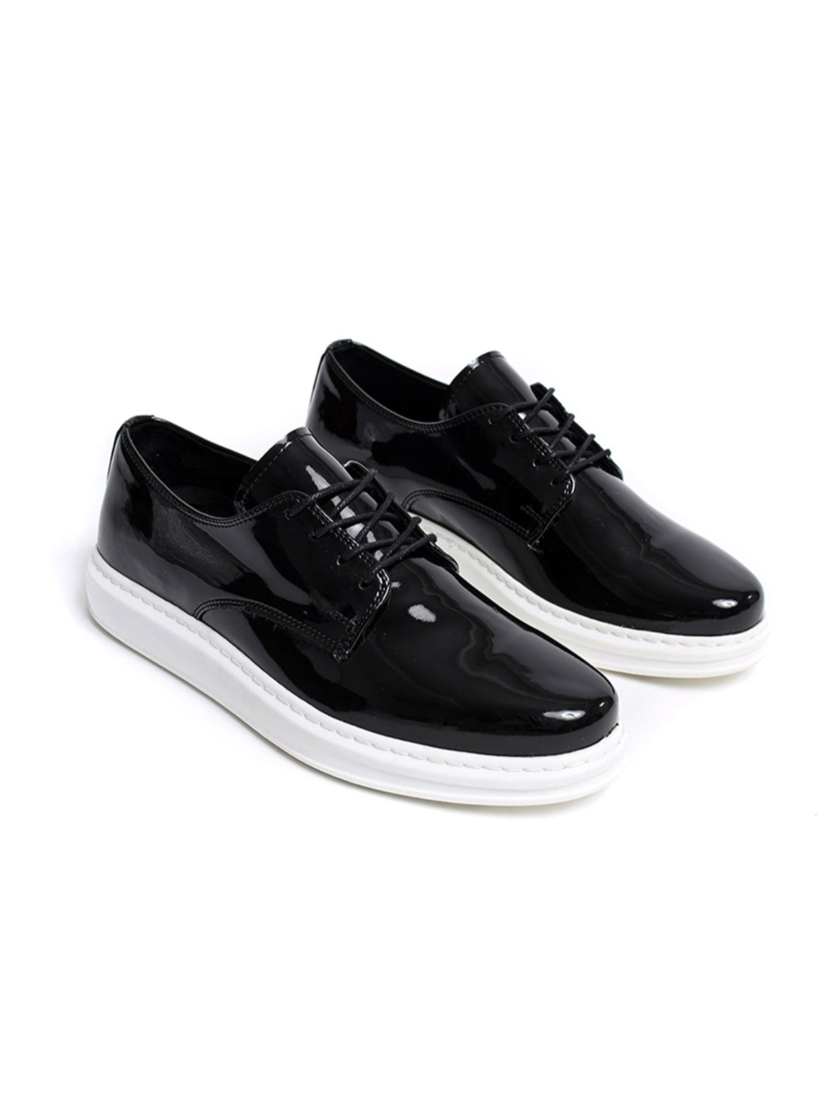 Lazio Patent Prestige patent dress shoe in black by Apollo Moda, view 4