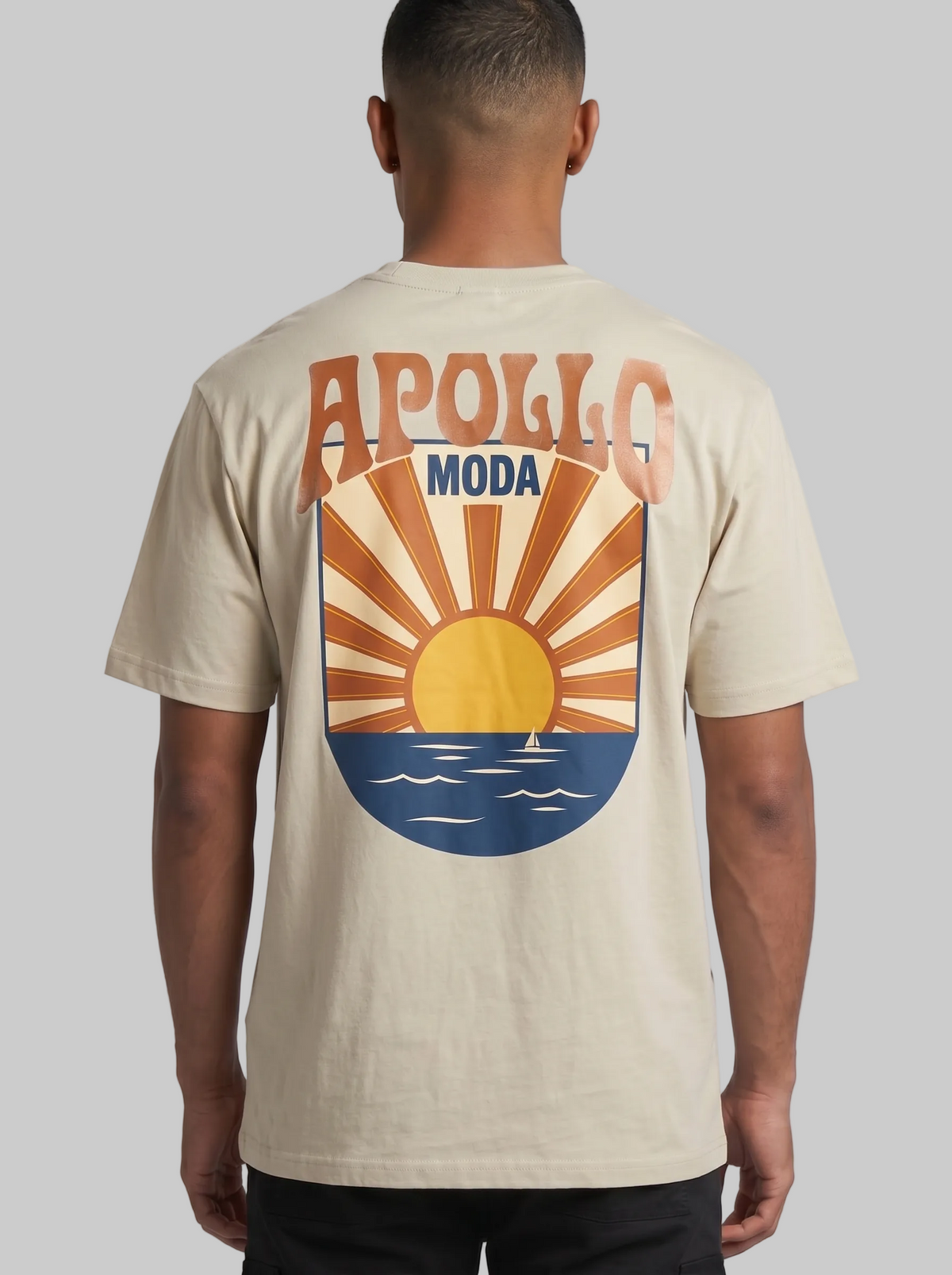T-shirt graphique oversize Horizon en tissu épais