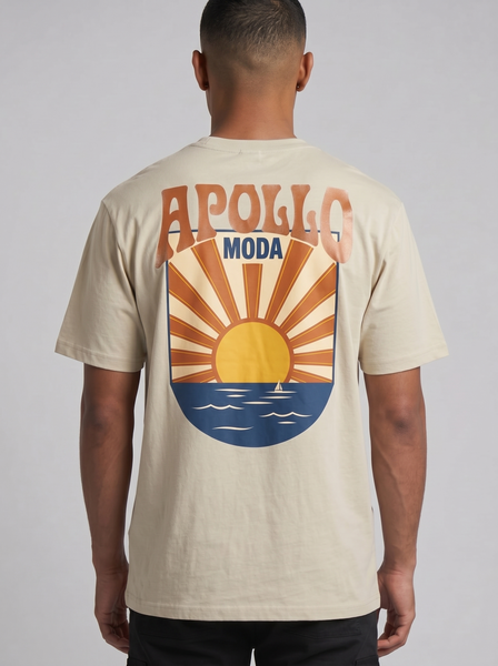 T-shirt graphique oversize Horizon en tissu épais