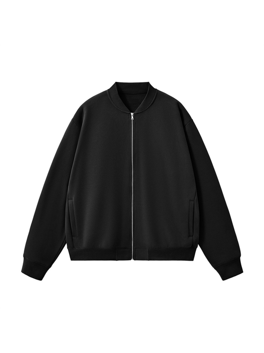 Veste de baseball zippée en polaire noire Apollo