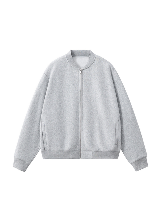 Veste de baseball zippée en polaire grise Apollo