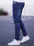 Hommes Bleach Wash Cat Scratch Skinny Jeans