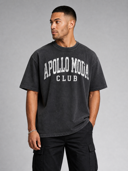 T-shirt oversize Club dégradé lavé