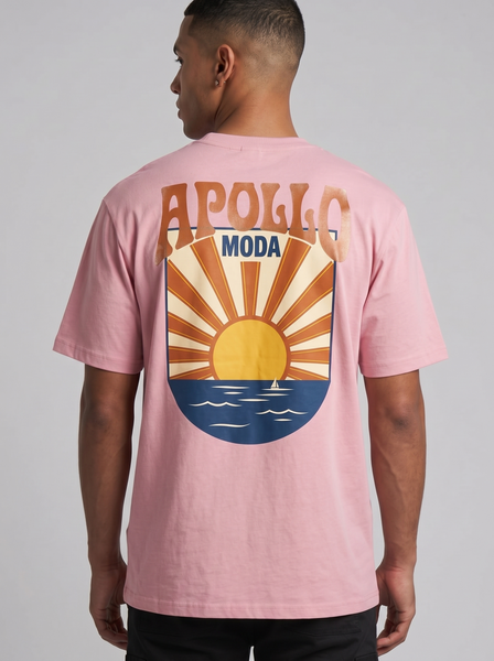 T-shirt graphique oversize Horizon en tissu épais