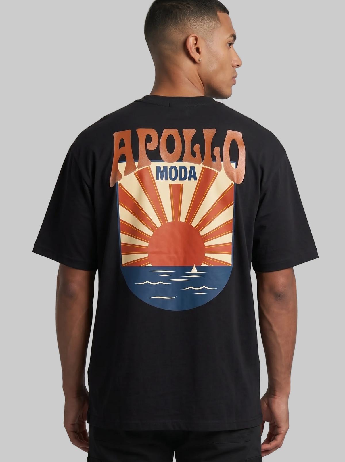 T-shirt graphique oversize Horizon en tissu épais