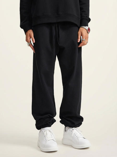 Pantalon de survêtement en coton épais noir Apollo