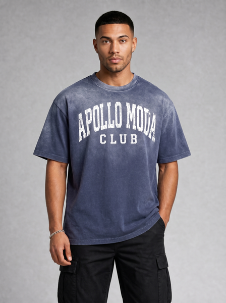 T-shirt oversize Club dégradé lavé