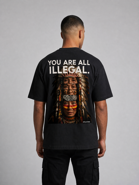 T-shirt graphique oversize You Are All Illegal en tissu épais
