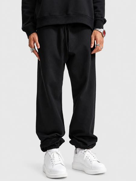 Pantalon de survêtement en coton épais noir Apollo