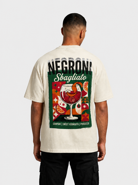 T-shirt graphique oversize Negroni Sbagliato en tissu épais