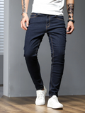 Jeans skinny en coton solide pour hommes