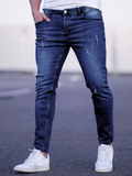 Hommes Bleach Wash Cat Scratch Skinny Jeans