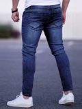 Hommes Bleach Wash Cat Scratch Skinny Jeans