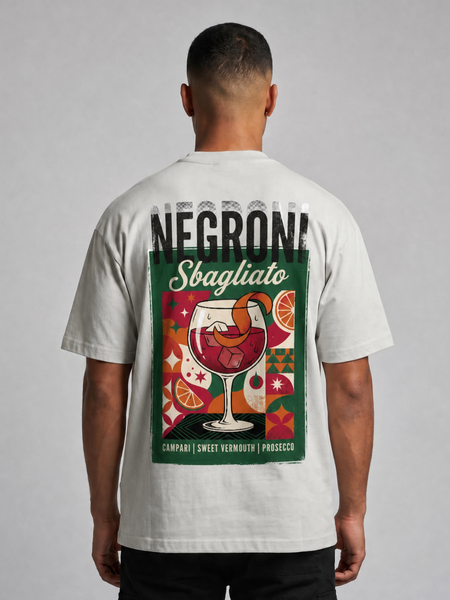 T-shirt graphique oversize Negroni Sbagliato en tissu épais