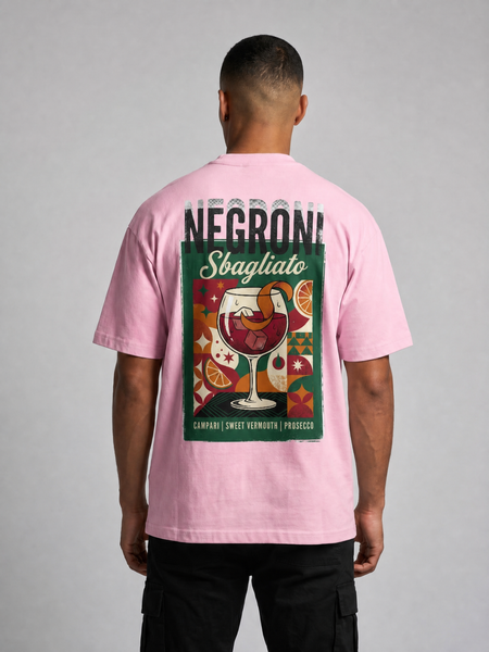 T-shirt graphique oversize Negroni Sbagliato en tissu épais