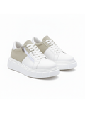 Altair Sandstone white and beige elevating sneaker by Apollo Moda, third angle