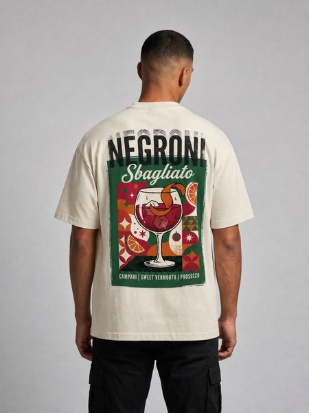 T-shirt graphique oversize Negroni Sbagliato en tissu épais