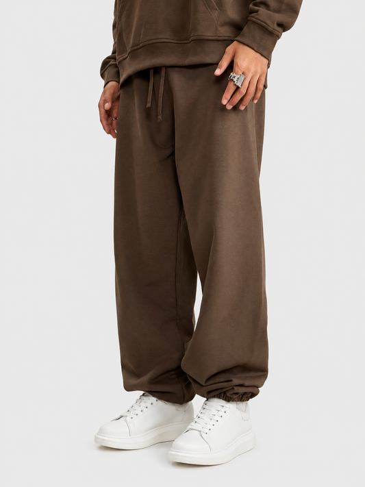 Apollo heavyweight cotton sweatpants in brown by Apollo Moda, main product view