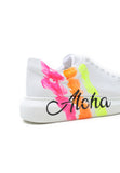 Baskets personnalisées peintes à la main pour femmes par Apollo Moda | Aloha Three Stripes