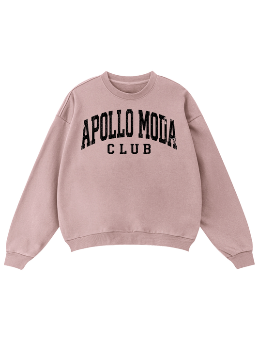 Club Collegiate oversized crewneck sweatshirt in pink by Apollo Moda, view 2