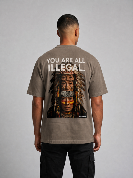 T-shirt graphique oversize You Are All Illegal en tissu épais