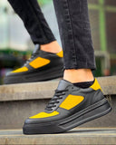 Artemis Solar black and yellow casual sneaker by Apollo Moda, sixth angle
