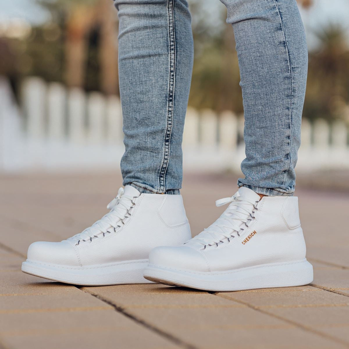 Kelly Pristine Purity high-top boot in white by Apollo Moda, view 5