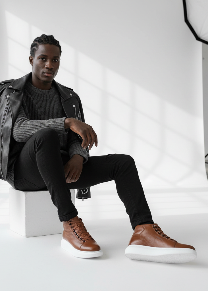 Kelly Rustic Rendezvous high-top boot in brown by Apollo Moda, view 5