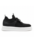 Madrid Noir White casual sneaker in black and white by Apollo Moda, view 3