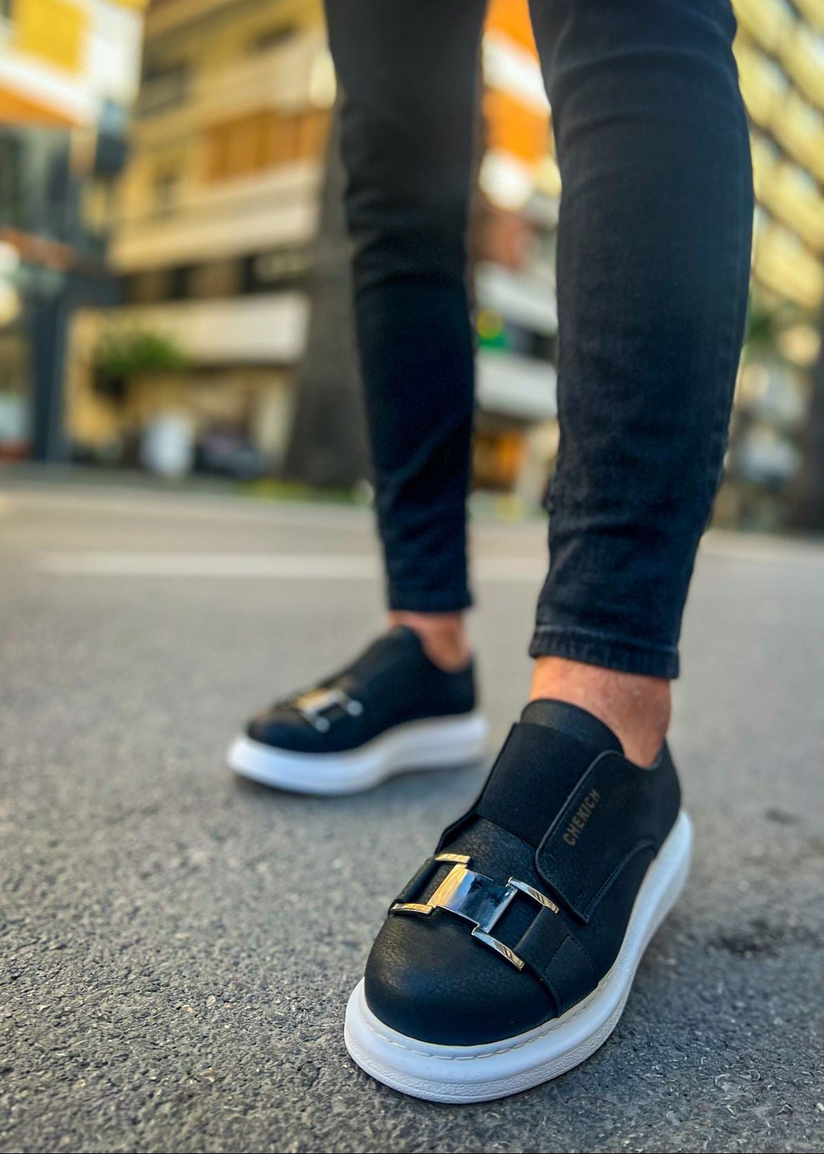 Miami Monochrome Marvel casual sneaker in black by Apollo Moda, view 5