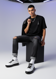 Stark Contrast Collection casual sneaker in white by Apollo Moda, view 5