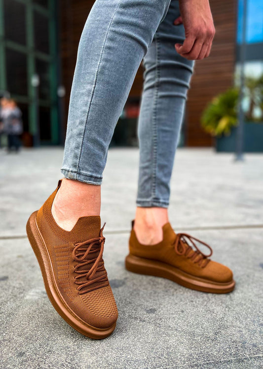 Torino Espresso Essence knit sneaker in brown with lightweight sole by Apollo Moda