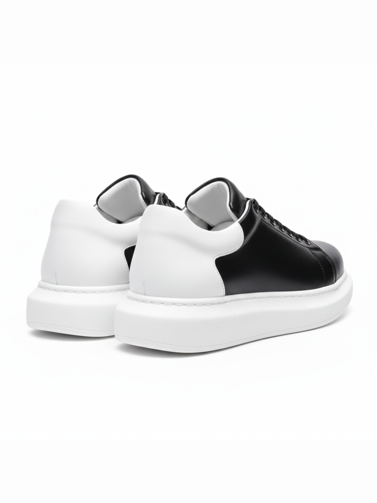 Women's Pluto X Bold Black casual sneaker in black and white by Apollo Moda, view 4